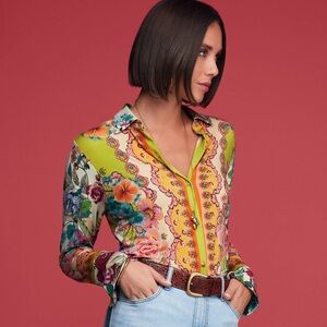 Johnny Was Rossy Janie Favorite Button Down Top size Small